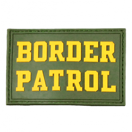 CANVAS PATCH (3"X2"),BORDER PATROL, OLIVE