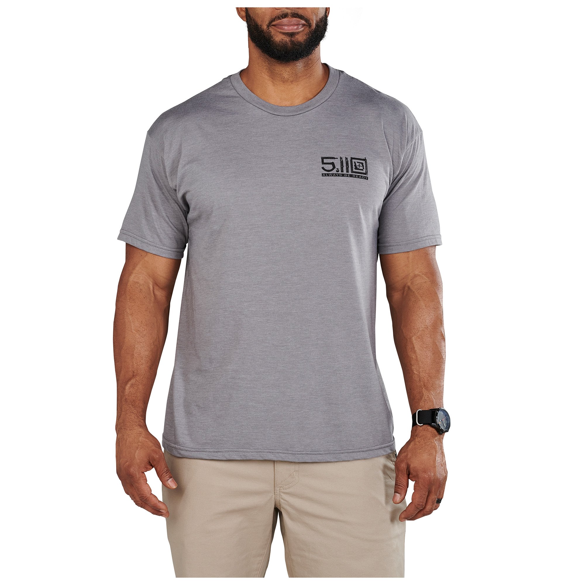 41191YM_097_LockedLogoedT_01 CAMISETA LOCKED AND LOGOED S/S COLOR GREY HEATHER - 5.11 - Imagen 1