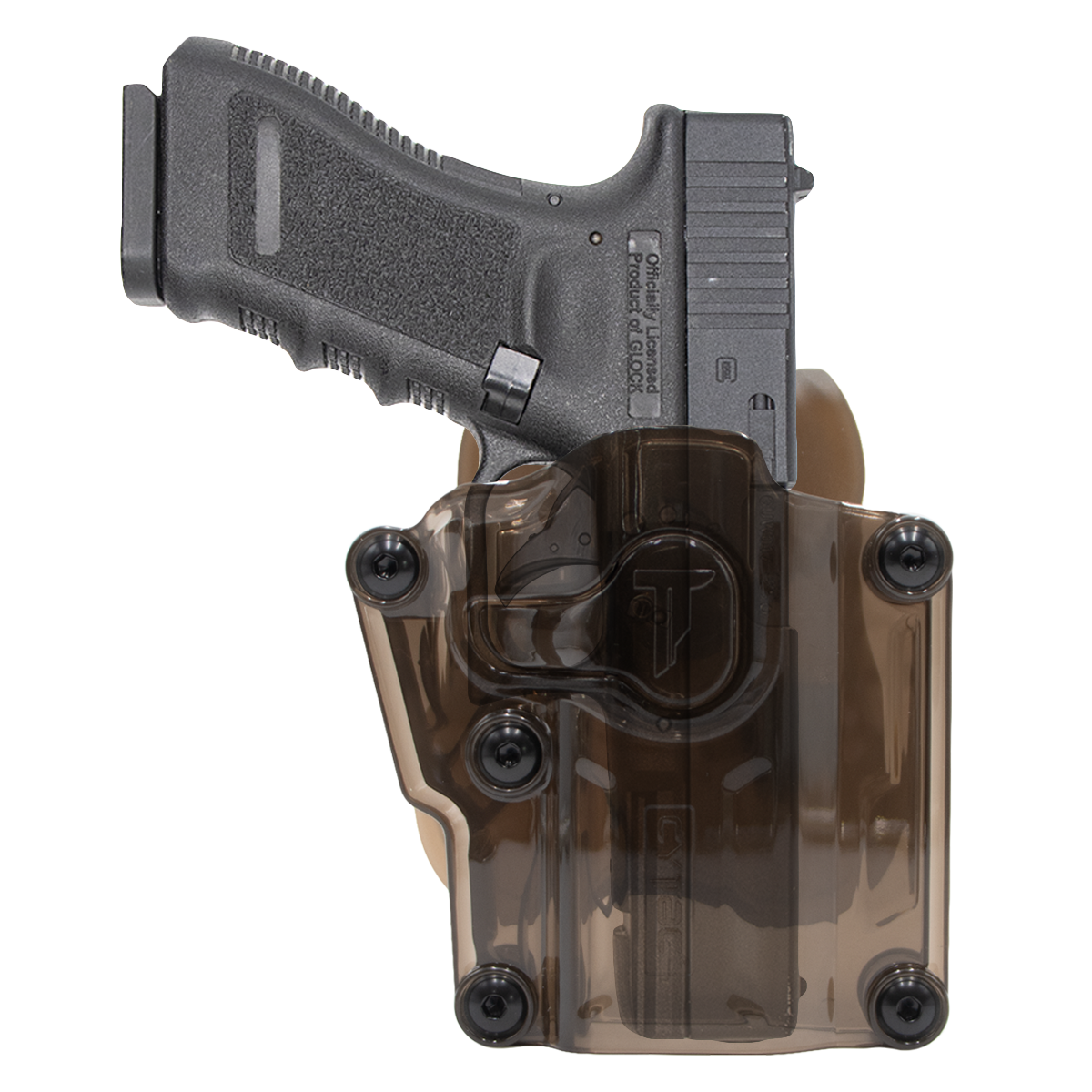 CY-UHFSPBNP06PBN-5 FUNDA EXTERNA UNIVERSAL GLOCK, BERETTA, SIGPRO BROWN TRANSPARENTE NIVEL 1 RH CYTAC - Imagen 1